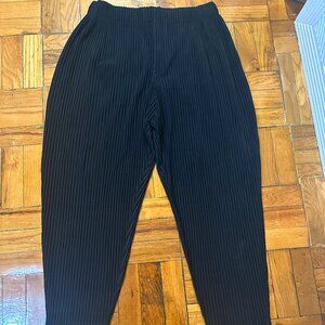 Issey Miyake Homme Plisse Men's Pleated Tapered Black Trousers